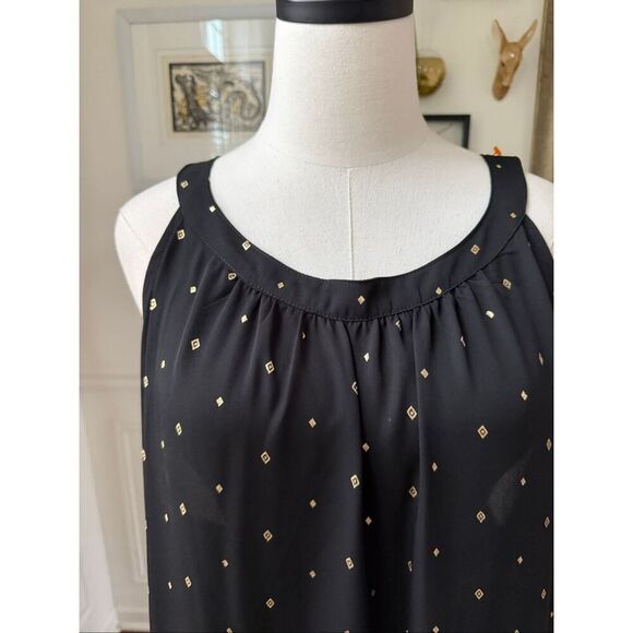NWT Torrid Black And Gold Foil Print Goddess Tank Flowy Sleeveless 5X - Picture 2 of 9